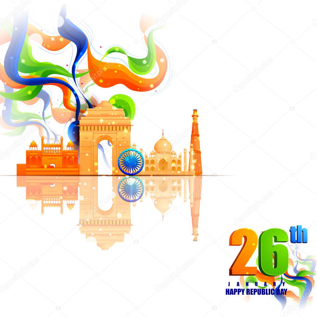 Monument of India on Indian Republic Day celebration background