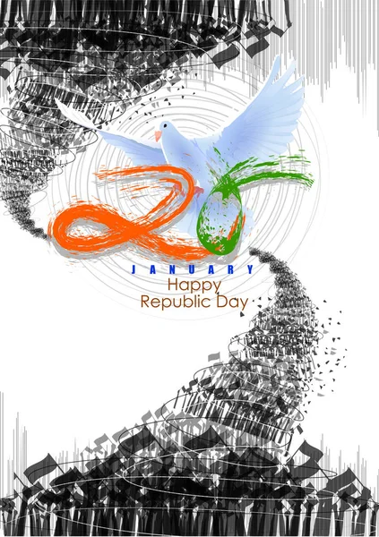 Летучий голубь на фоне празднования Дня Республики Индия — стоковый вектор