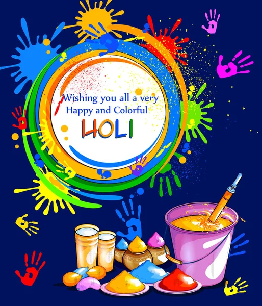 Fondo colorido Happy Hoil para el festival de colores en la India — Vector de stock