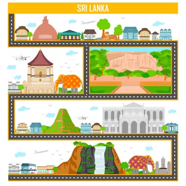 Ünlü anıt ve Sri Lanka Bina Cityscape