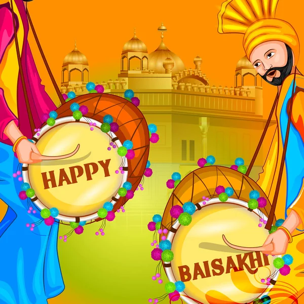 Святкування панджабі фестивалю фон Baisakhi — стоковий вектор