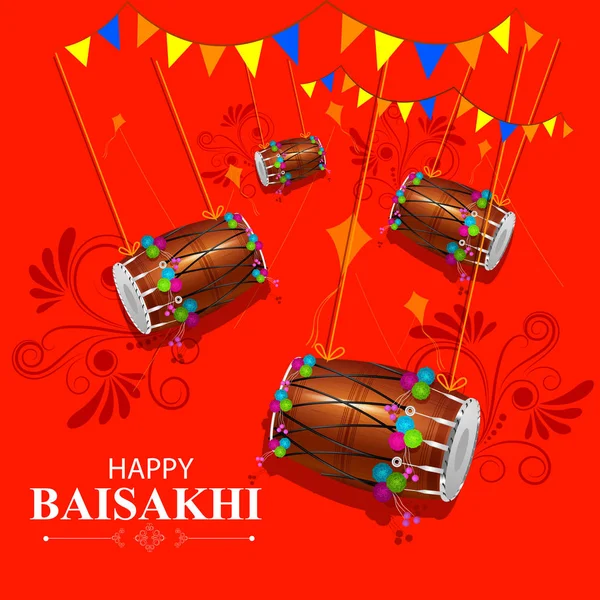Pandzsábi fesztivál Baisakhi háttér ünnepe — Stock Vector