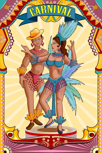Vintage retro Carnaval Festa banner cartaz design — Vetor de Stock