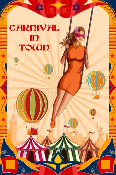 Carnaval retro vintage Banner del partido diseño de póster — Vector de stock