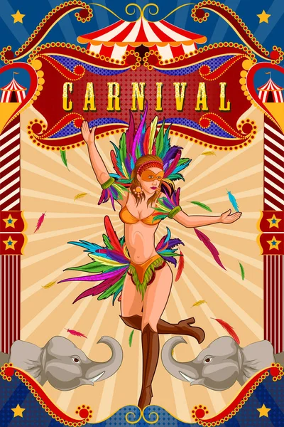 Vintage rétro Carnival Party poster design de bannière — Image vectorielle