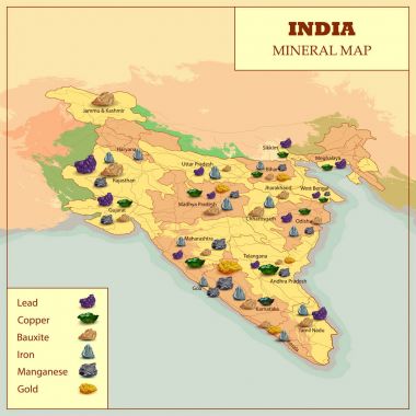 Hindistan farklı Mineral Haritası