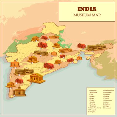 Famous museum Map Of India clipart