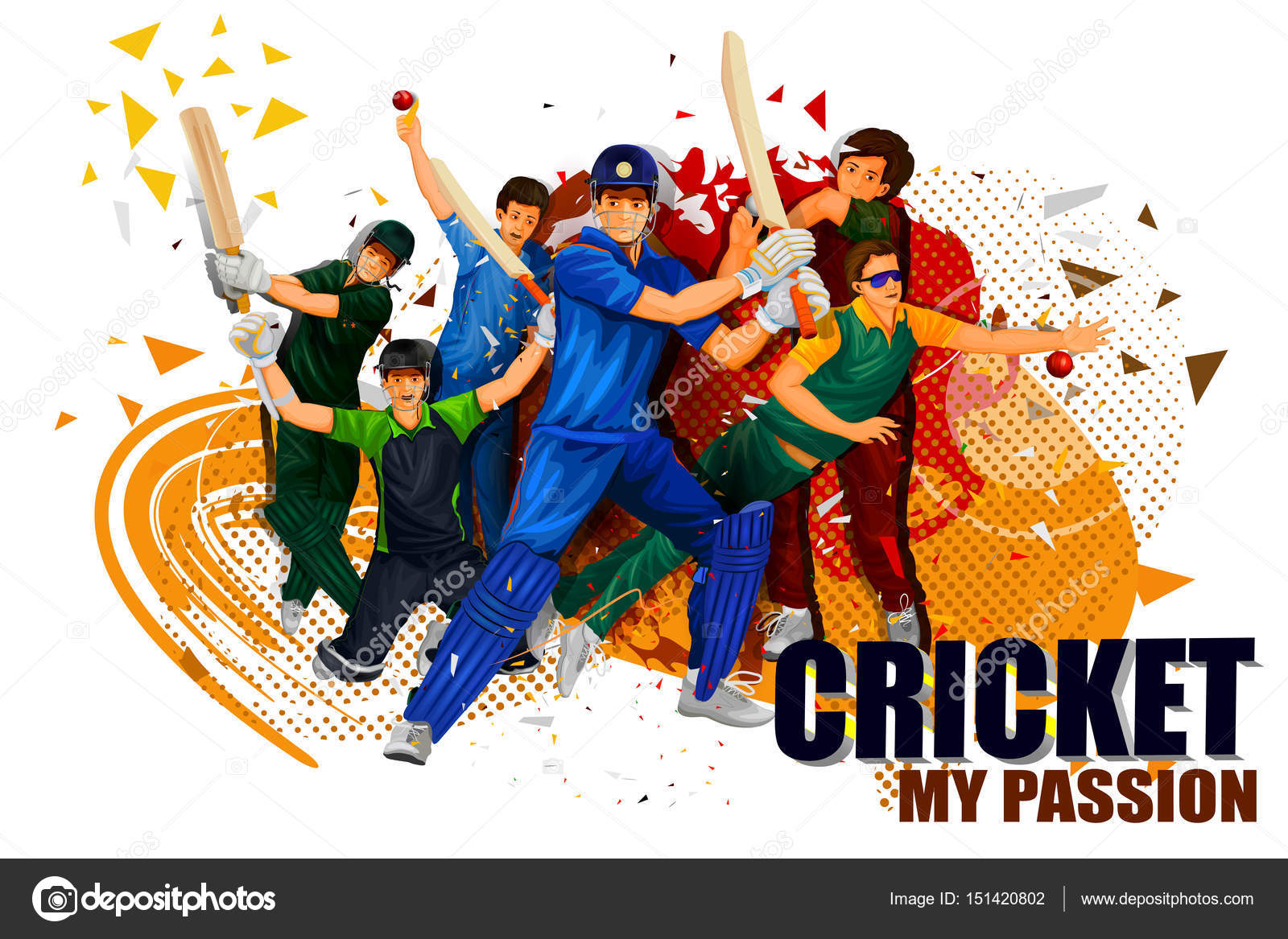 Cricket Posters Blue Background