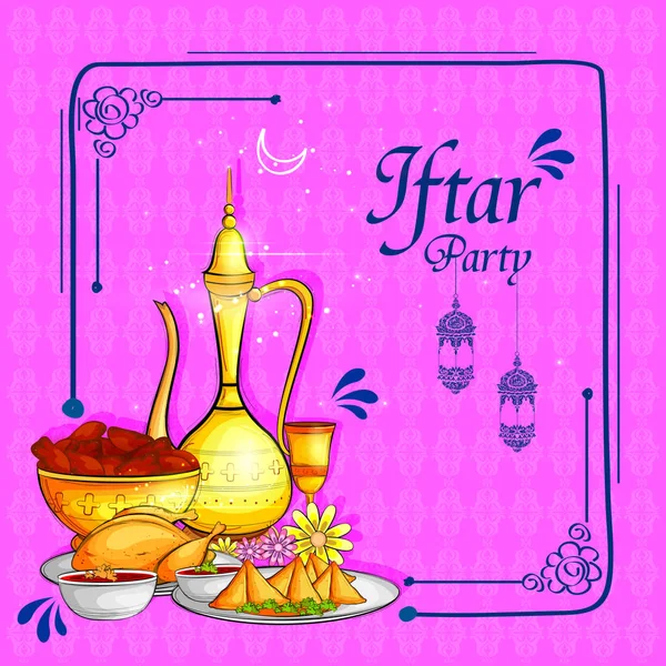 Фон партии Ифтар для Счастливого праздника — стоковый вектор