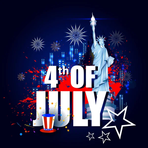7 月 4 日、アメリカの独立記念日 — ストックベクタ