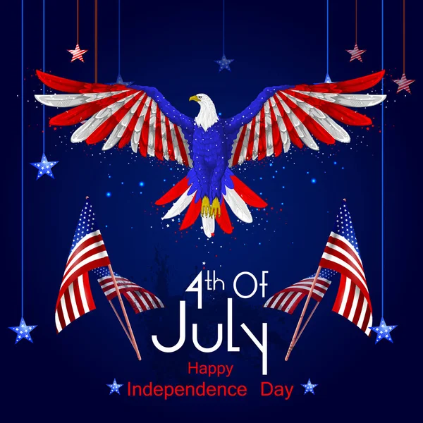 4 juillet, Jour de l'indépendance de l'Amérique — Image vectorielle