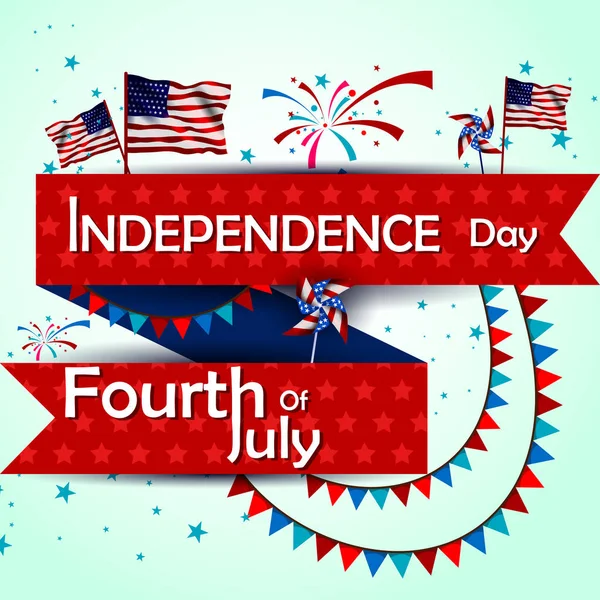 4th July, Independence day of America — Stock Vector