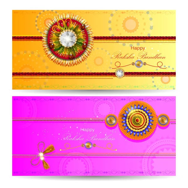 Rakhi background for Indian festival Raksha bandhan celebration — Stock Vector