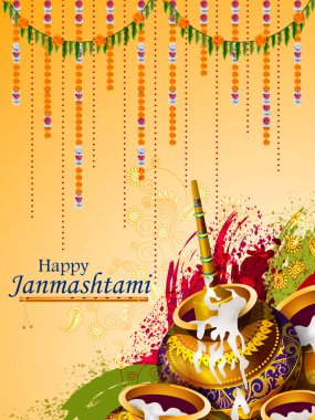 Mutlu Krishna Janmashtami tebrik arka plan