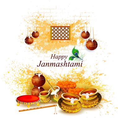 Mutlu Krishna Janmashtami tebrik arka plan