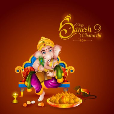 Ganesh Chaturthi zemin üzerinde Lord Ganpati