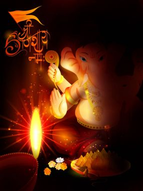 Ganesh Chaturthi zemin üzerinde Lord Ganpati