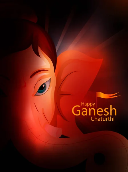 Lord Ganpati em Ganesh Chaturthi fundo — Vetor de Stock