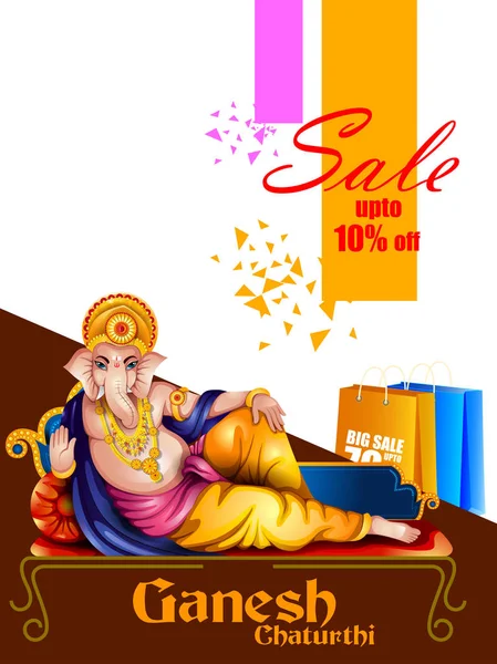 Ganesh Chaturthi satış promosyon reklam zemin üzerinde Lord Ganpati