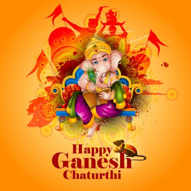 Ganesh Chaturthi zemin üzerinde Lord Ganpati
