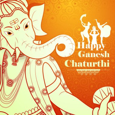 Ganesh Chaturthi zemin üzerinde Lord Ganpati