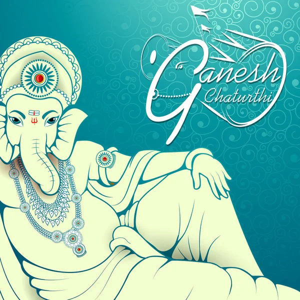 Lord Ganpati on Ganesh Chaturthi background — Stock Vector