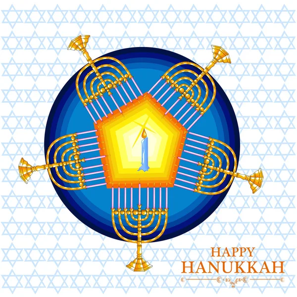 Feliz Hanukkah para Israel Festival das Luzes celebração — Vetor de Stock