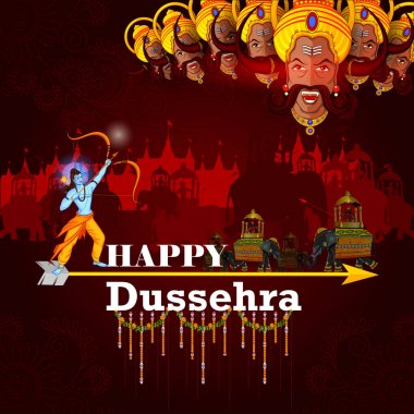 Festival Hindistan gösterilen mutlu Dussehra arka plan