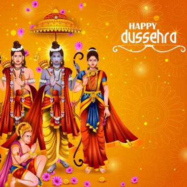 Festival Hindistan gösterilen mutlu Dussehra arka plan
