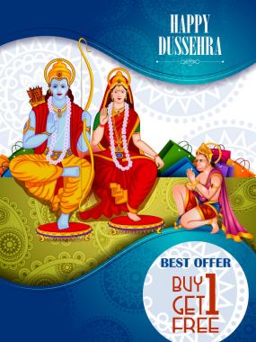 Festival Hindistan gösterilen mutlu Dussehra arka plan