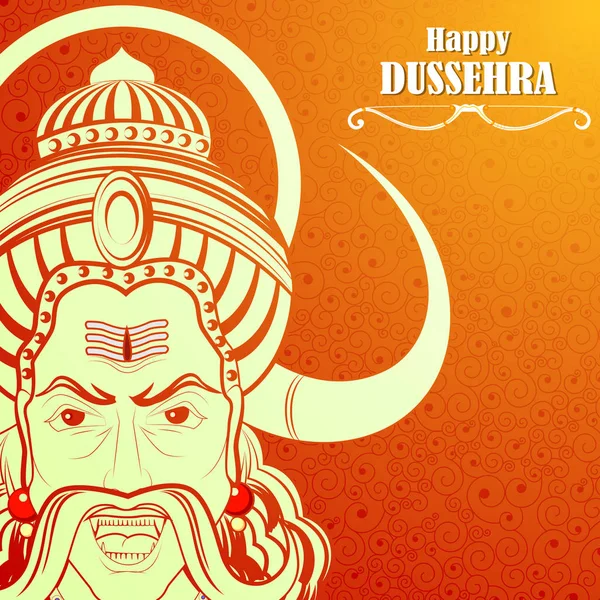 Festival Hindistan gösterilen mutlu Dussehra arka planda Ravana canavar