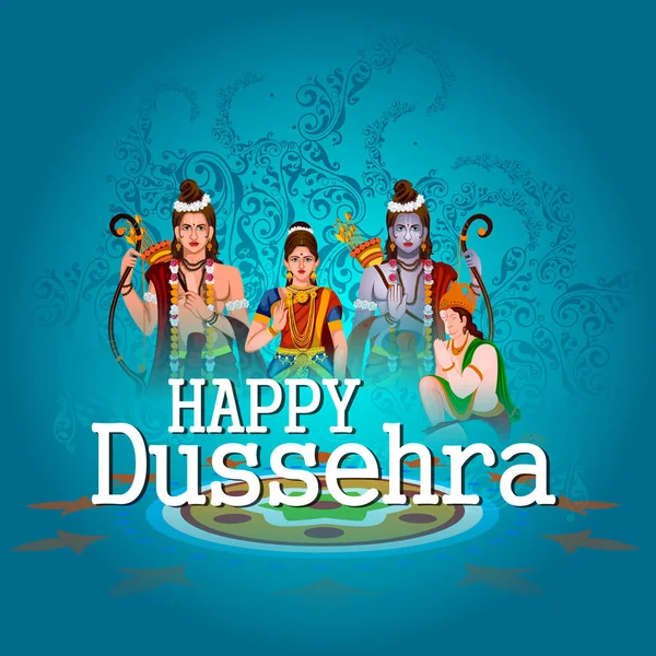 Happy Dussehra háttere találat, az indiai fesztivál — Stock Vector