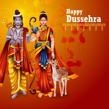 Festival Hindistan gösterilen mutlu Dussehra arka plan