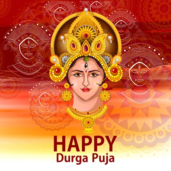Happy Durga Puja Indie festival dovolená pozadí — Stockový vektor