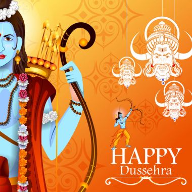 Festival Hindistan gösterilen mutlu Dussehra arka plan