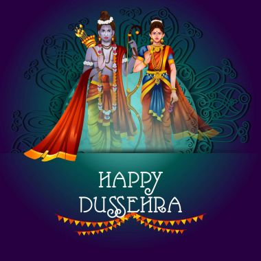 Festival Hindistan gösterilen mutlu Dussehra arka plan