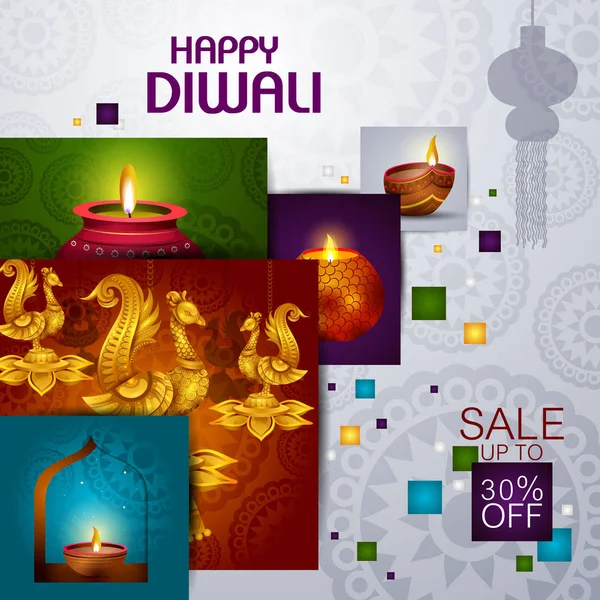 Illustration of Happy Diwali shopping sale offer — Stock Vector