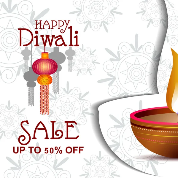 Illustration of Happy Diwali shopping sale offer — Stock Vector