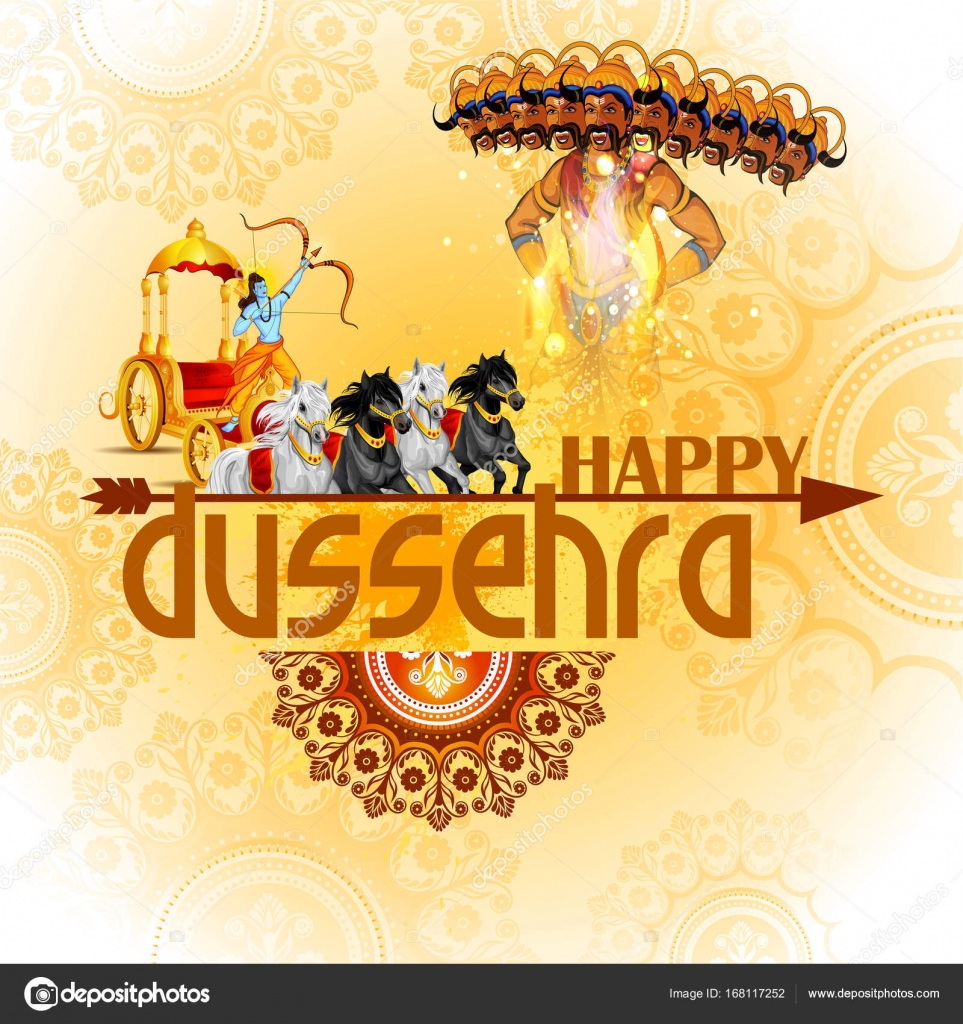 Happy Dussehra background showing festival of India Stock Vector Image by  ©snapgalleria #168117252