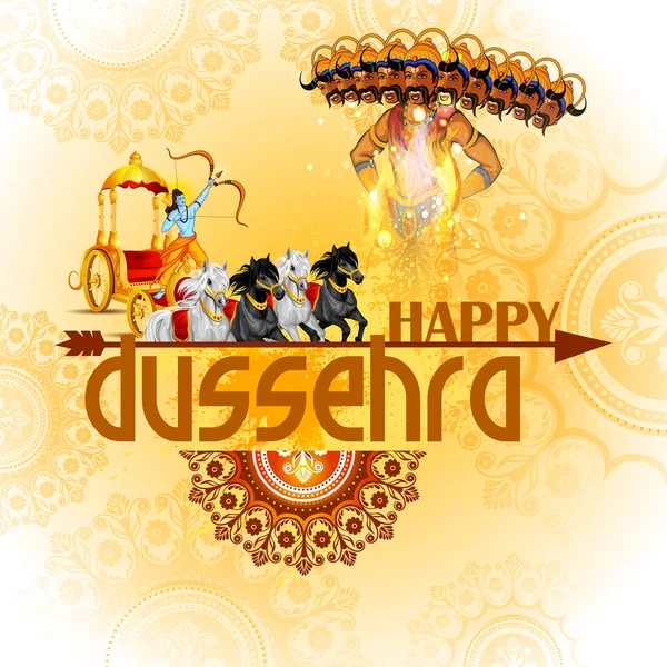 Feliz fundo Dussehra mostrando festival da Índia —  Vetores de Stock