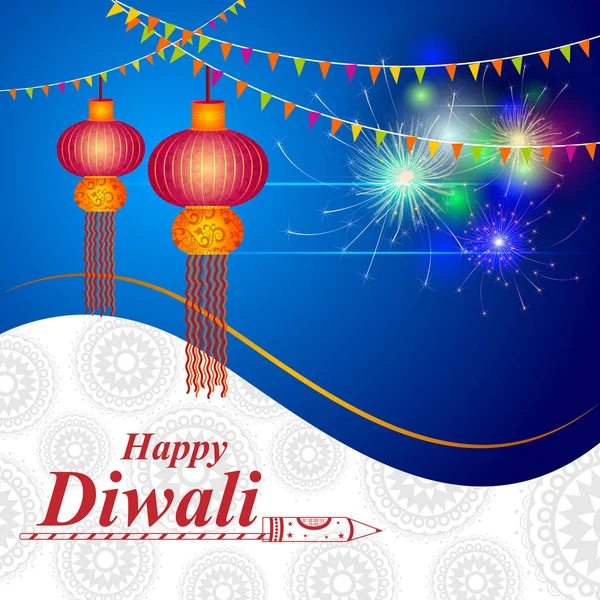Dekoriert für glücklichen Diwali Hintergrund — Stockvektor