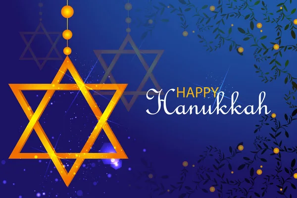 Feliz Hanukkah para la celebración del Festival de la Luz de Israel — Vector de stock