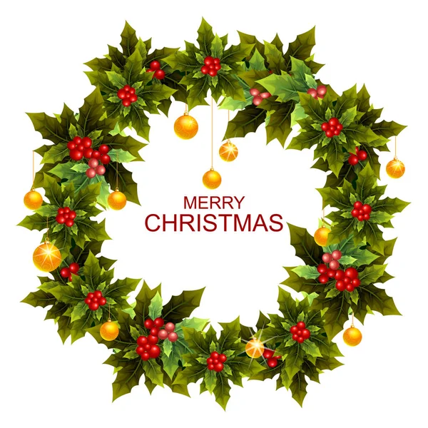 Décoration pour bonne année et joyeux Noël salutation — Image vectorielle