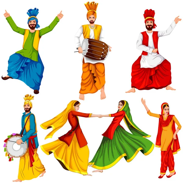 Щасливий фестиваль Пенджабу в Індії — стоковий вектор