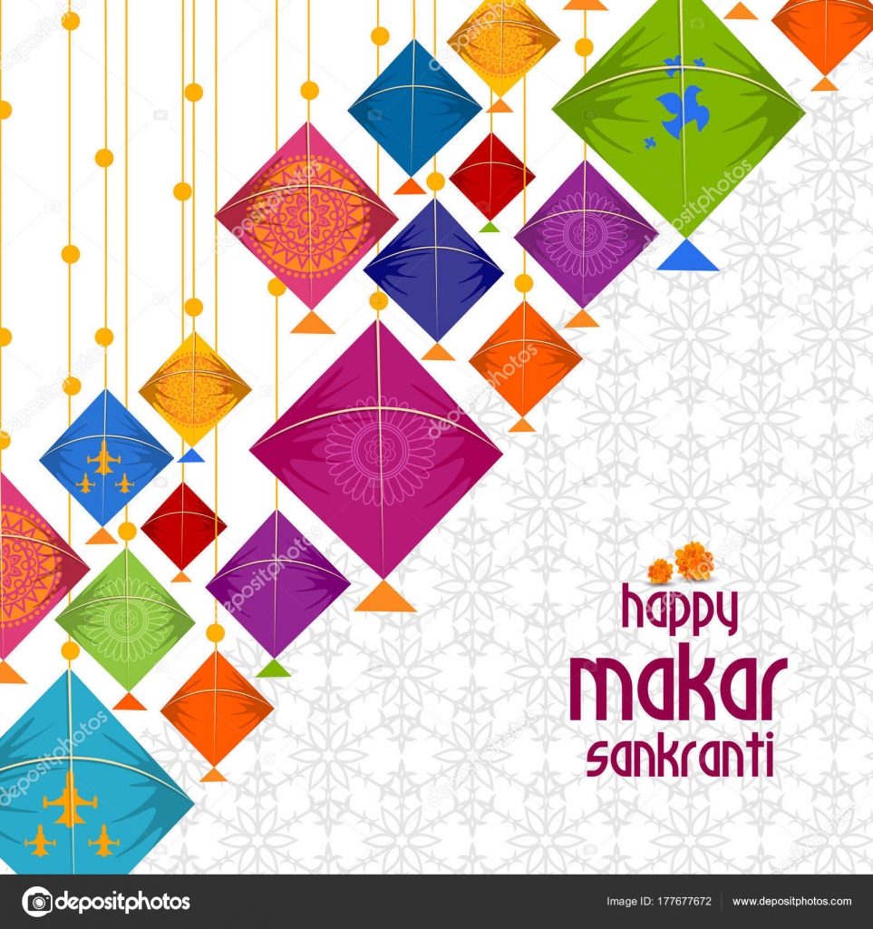 Happy Makar Sankranti background with colorful kite Stock Vector Image by  ©snapgalleria #177677672