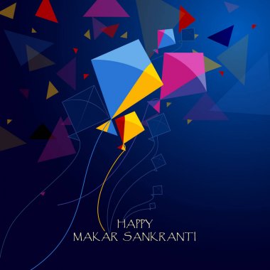 Mutlu Makar Sankranti arka planı renkli uçurtmayla