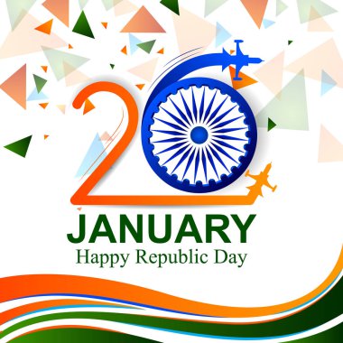 Mutlu Hindistan Cumhuriyeti gün üç renkli arka plan için 26 Ocak