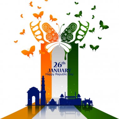 Anıt ve Simgesel Yapı Hindistan Hint Cumhuriyet Bayramı kutlama arka plan üzerinde