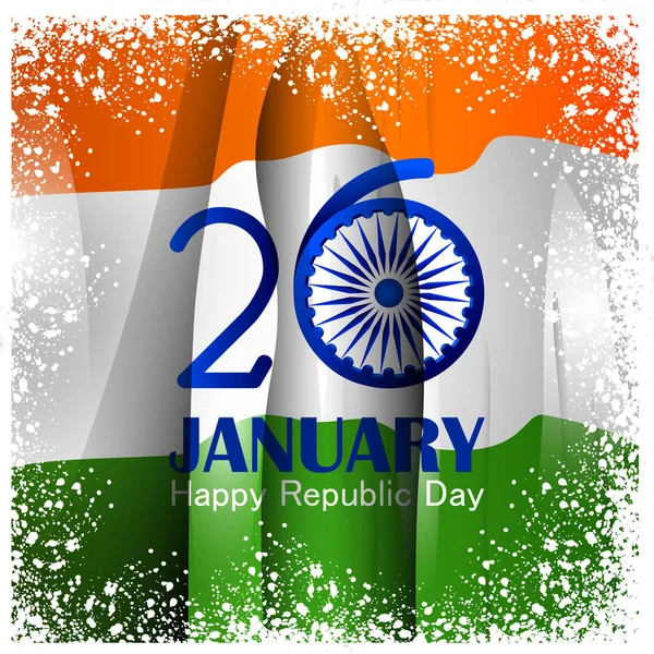 Happy Republic Day of India fond tricolore pour le 26 Janvier — Image vectorielle