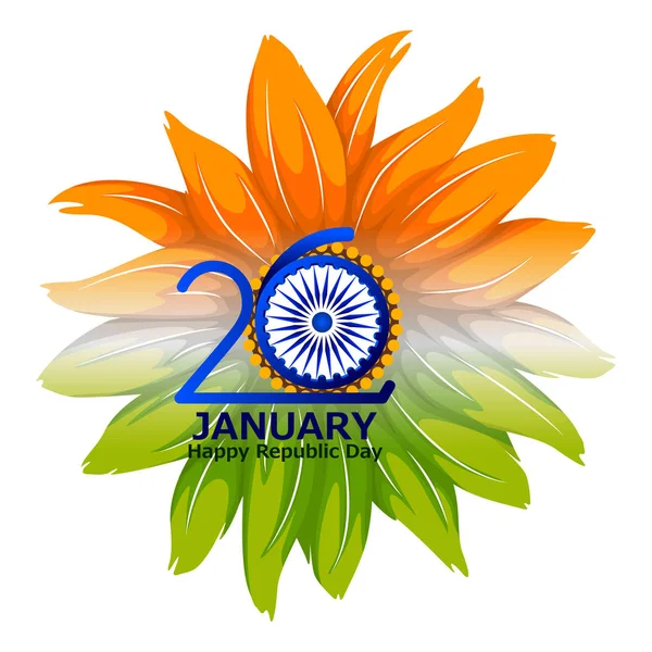 Feliz Día de la República de la India fondo tricolor para 26 Enero — Archivo Imágenes Vectoriales